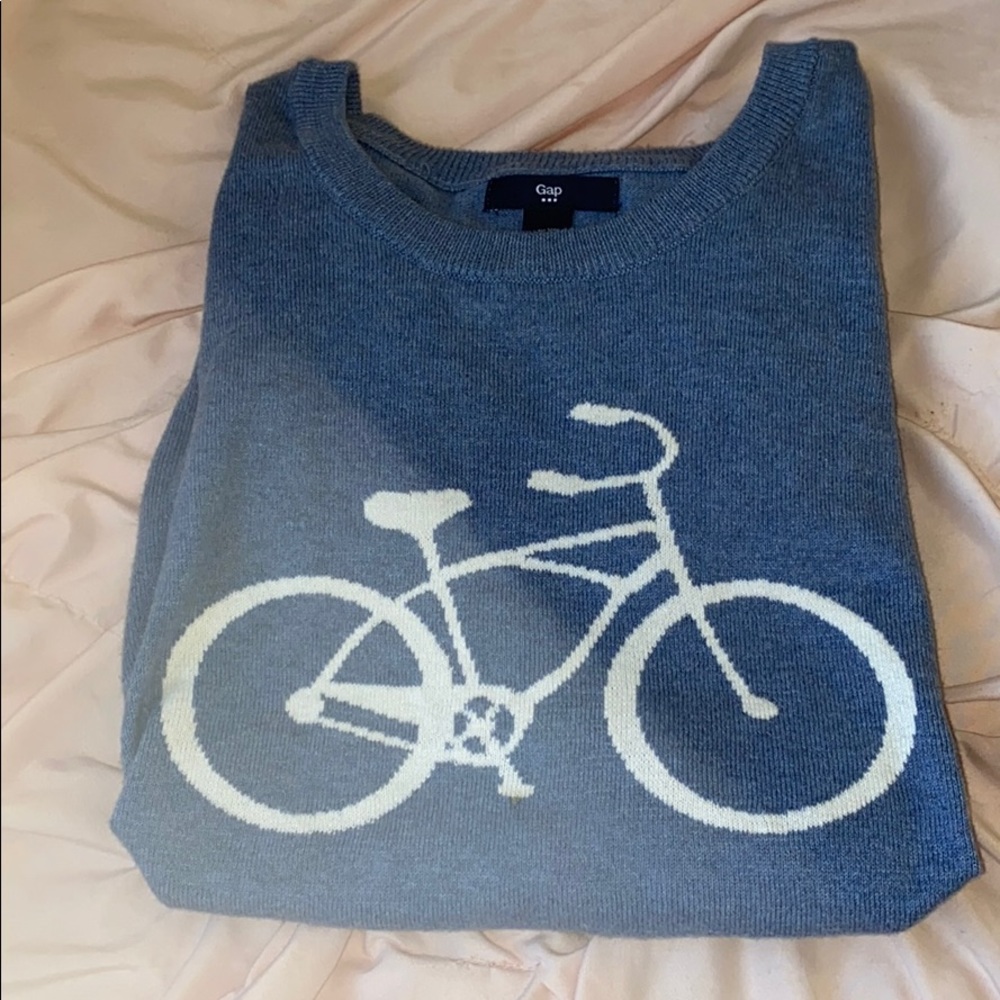 Gap bicycle light blue crew sweater